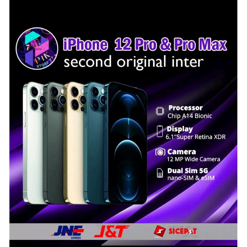 APPLE IPHONE 12 PRO - 12 PROMAX 128/256 GB SECOND LIKE NEW FULLSET BERGARANSI