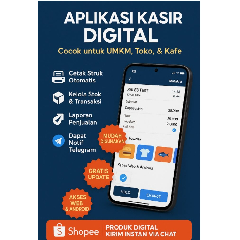 Aplikasi Kasir Toko Penjualan| Bisa Android & Web | Auto Notif Telegram