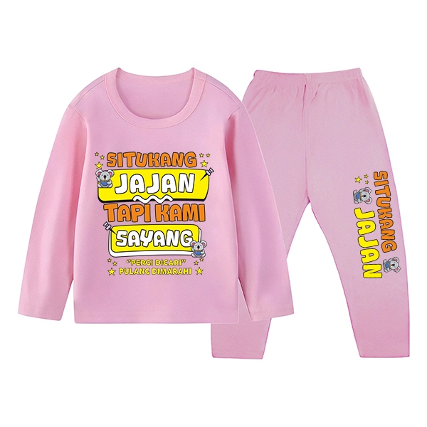 Baju Tidur Setelan Panjang  Si Tukang Jajan Tapi Kami Sayang Anak Cowok atau Cewek usia 1-10Tahun