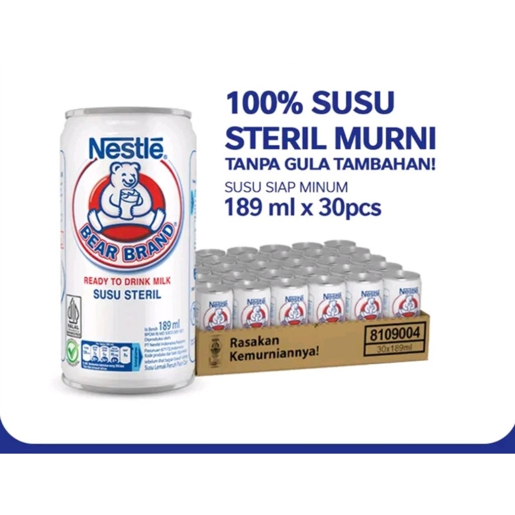 

Susu Beruang Susu Steril 189mil x 30 pcs Bear Brand
