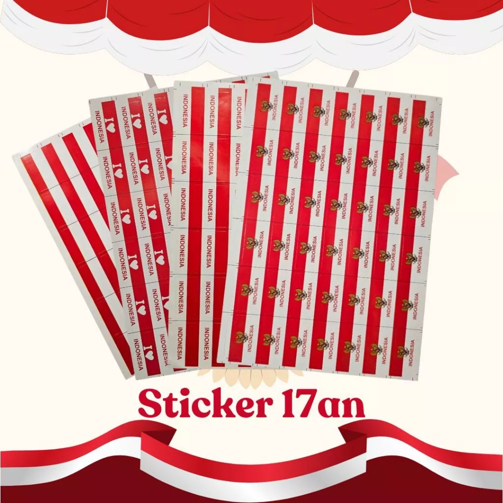 

10 Pcs Sticker Pipi Bendera Indonesia Tempelan Pipi Merah Putih Untuk 17 Agustusan