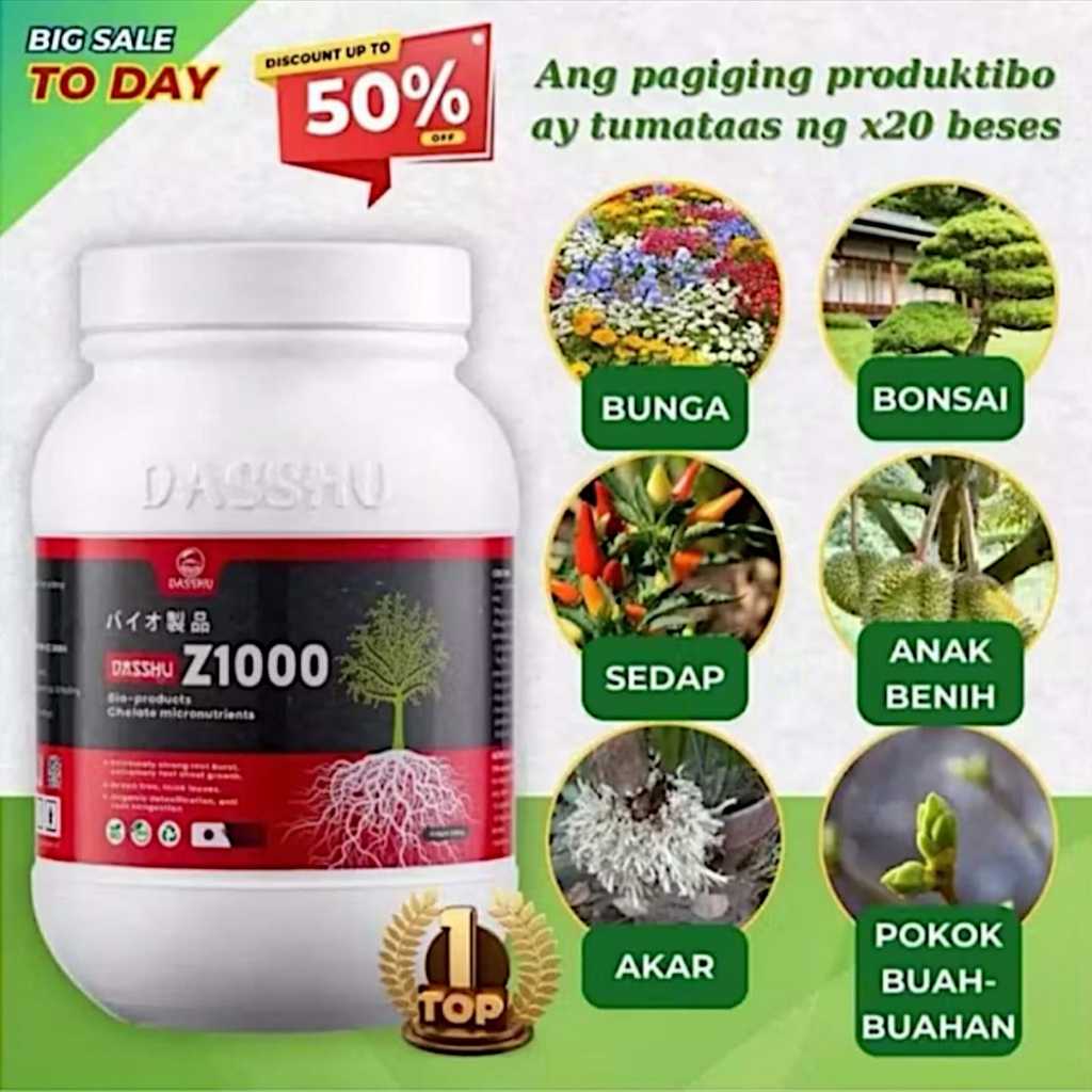 Hai Mampir Shop Dasshu Z1000 Jepang Original 250 Gram Paket 5 Botol Bonus 1 Set Sendok Takar Pupuk