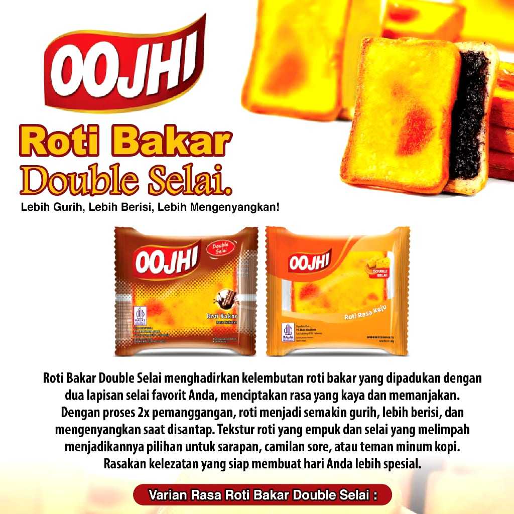 

Roti OOJHI Roti Bakar Doble Selai 1 dus isi 60pcs