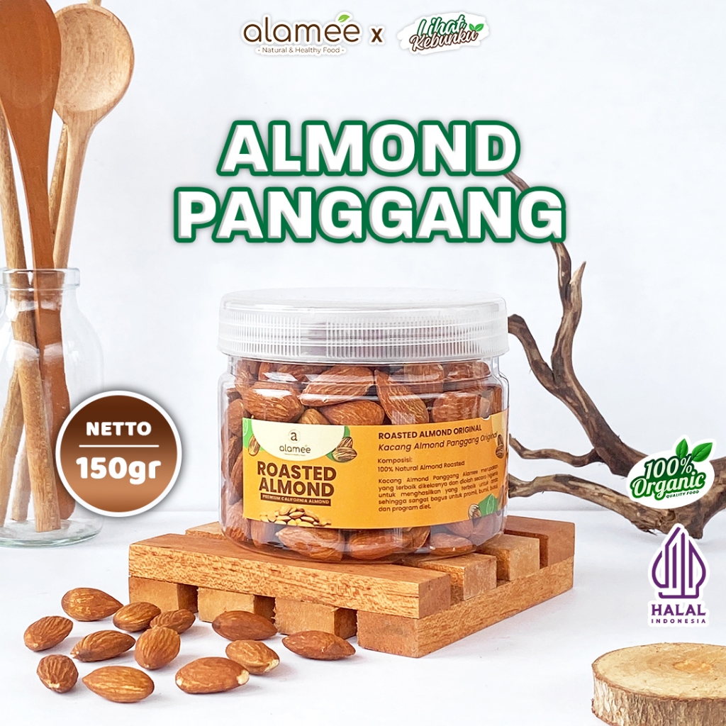 

ALAMEE Kacang Almond Panggang Natural Roasted Almon Oven Siap Makan Grade A 150 Gram LIHAT KEBUNKU