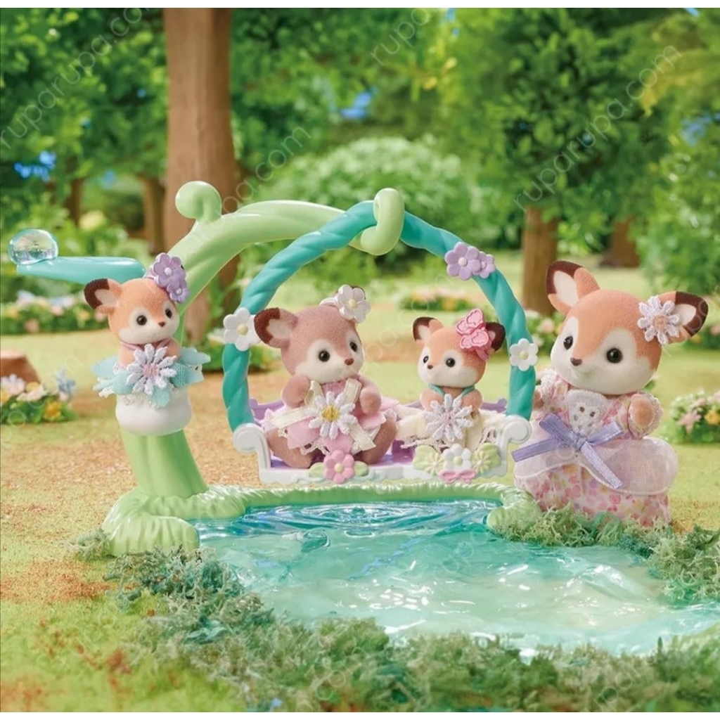 Sylvanian Families Set Deer Babies Floral Swing 5801 - Mix