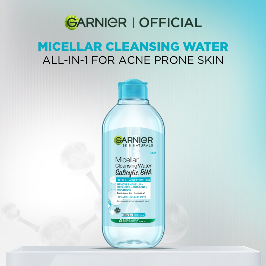 GARNIER Micellar Water Blue Salicylic Acid 400ml Skincare Cleansing - Skincare Pembersih Wajah & Mak