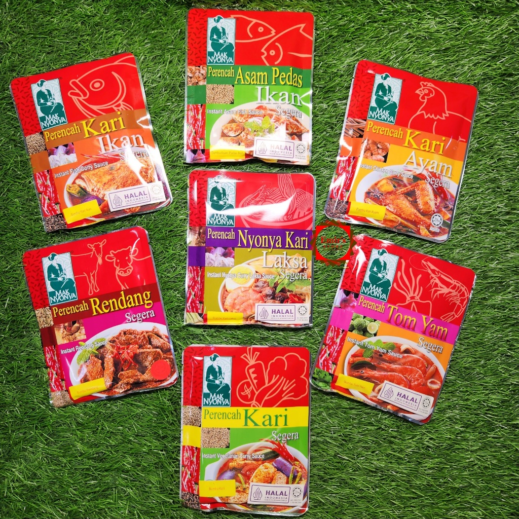 

Mak Nyonya | Bumbu Instan Mak Nyonya 100 Gr | Mak Nyonya kari | Kari Ayam | Kari Ikan | Kari Laksa | Asam Pedas Ikan | Rendang | Tomyam | Nasi Ayam | Halal