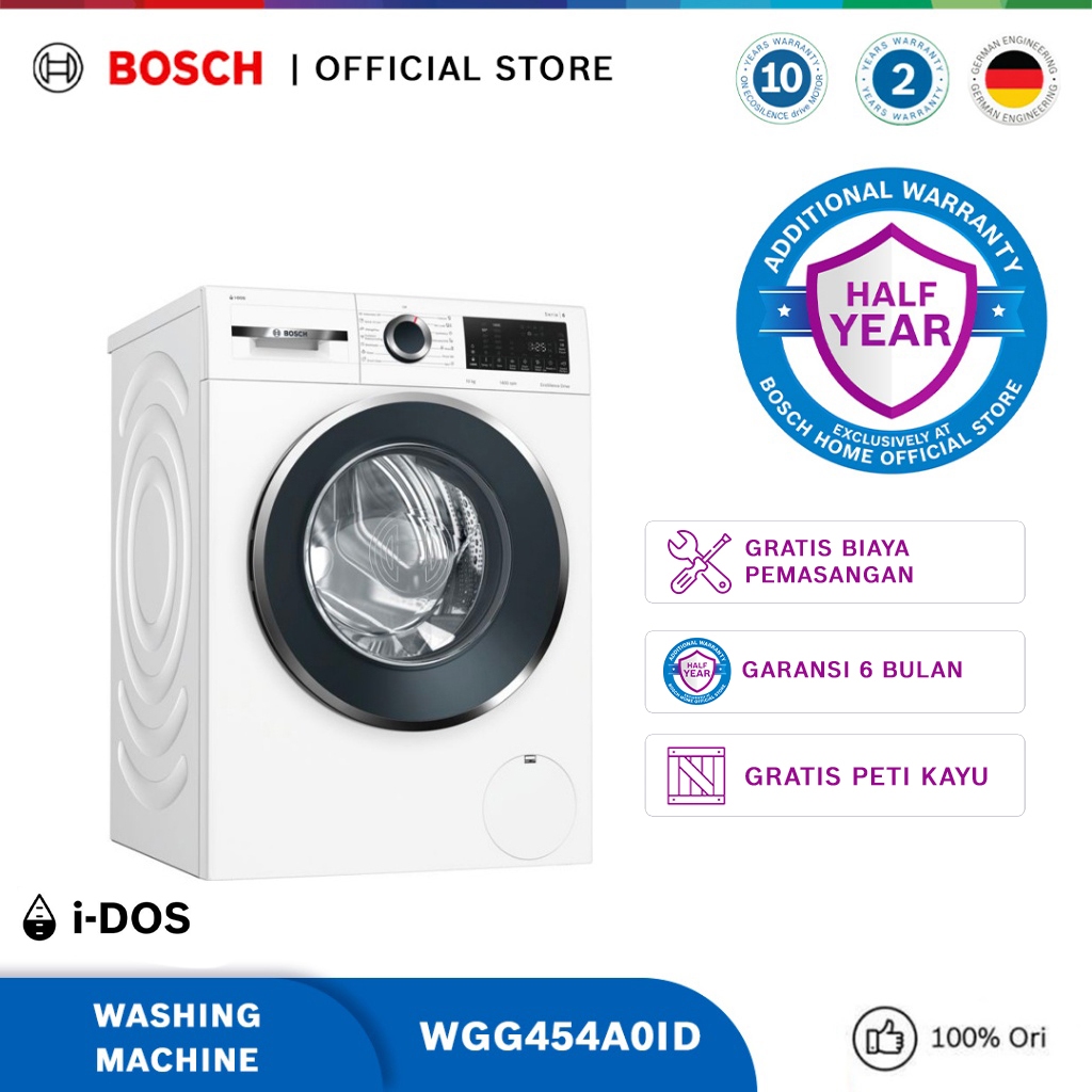 Bosch WGG454A0ID Mesin Cuci Front Load 10 Kg Serie 6