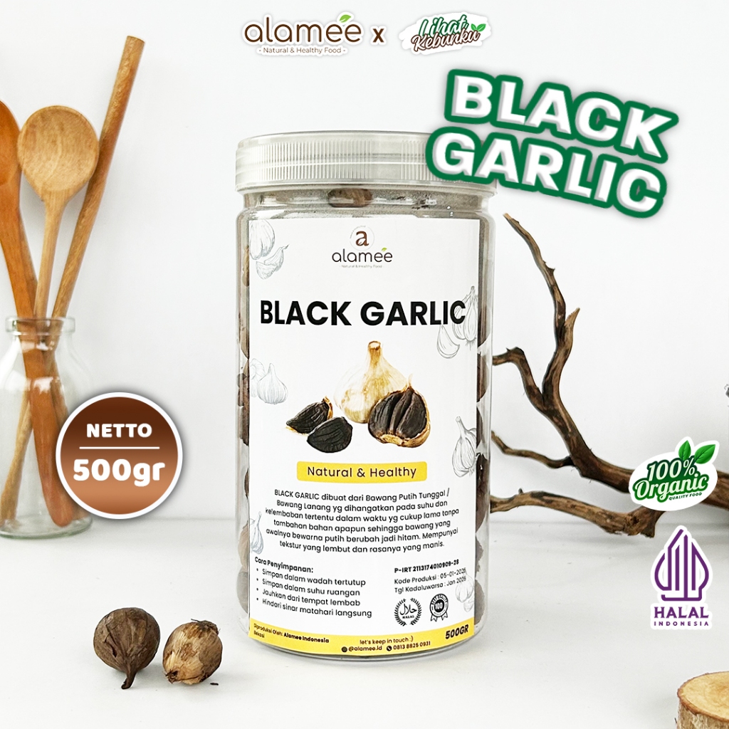 

ALAMEE Black Garlic Bawang Hitam Tunggal Lanang Herbal Alami Natural 500gr LIHAT KEBUNKU