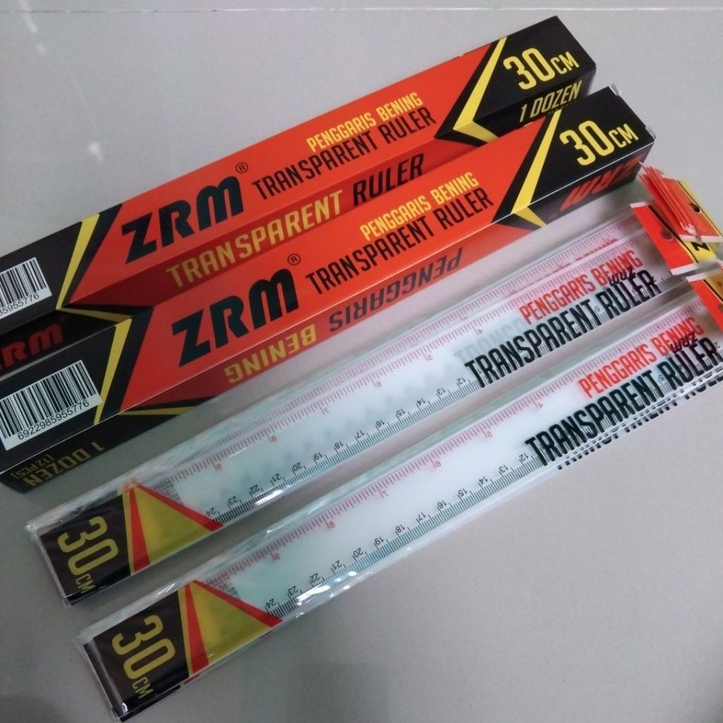 

(12 Pcs) Penggaris Plastik Mistar ZRM 30 CM Bening Transparan Tebal Murah Grosir/Penggaris Mika