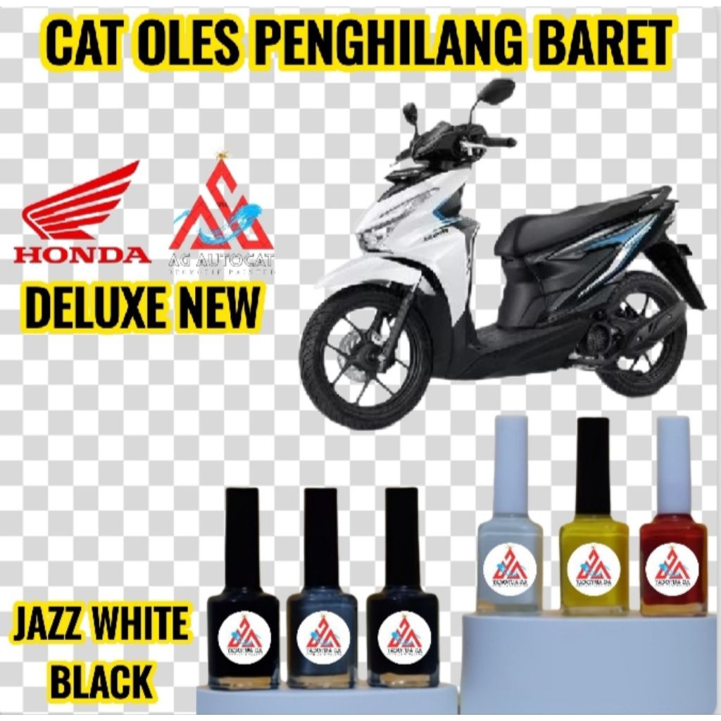 CAT OLES PENGHILANG BARET MOTOR HONDA BEAT DELUXE NEW JAZZ WHITE BLACK TERMURAH
