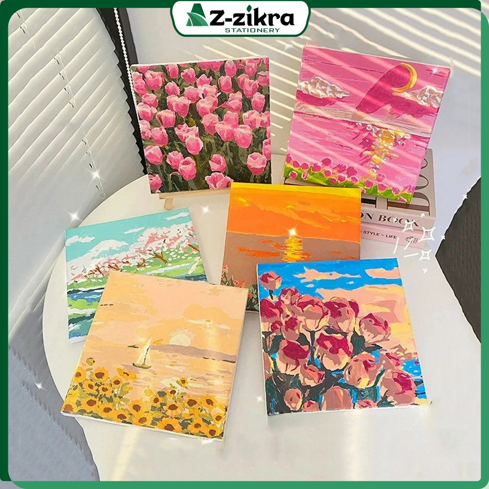 

EC Kanvas Siap Lukis Painting By Number Kit 20x20cm / DIY Canvas Digital Painting Acrylic Aesthetic Lukisan Bunga Pemandangan Az Zikra Stationery A110