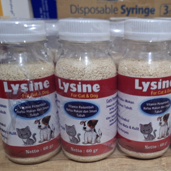 L-LYSINE / Vitamin Penggemuk Kucing Kitten Lysine Plus Vitamin Lengkap Adult Cats / l-lysine 60gr