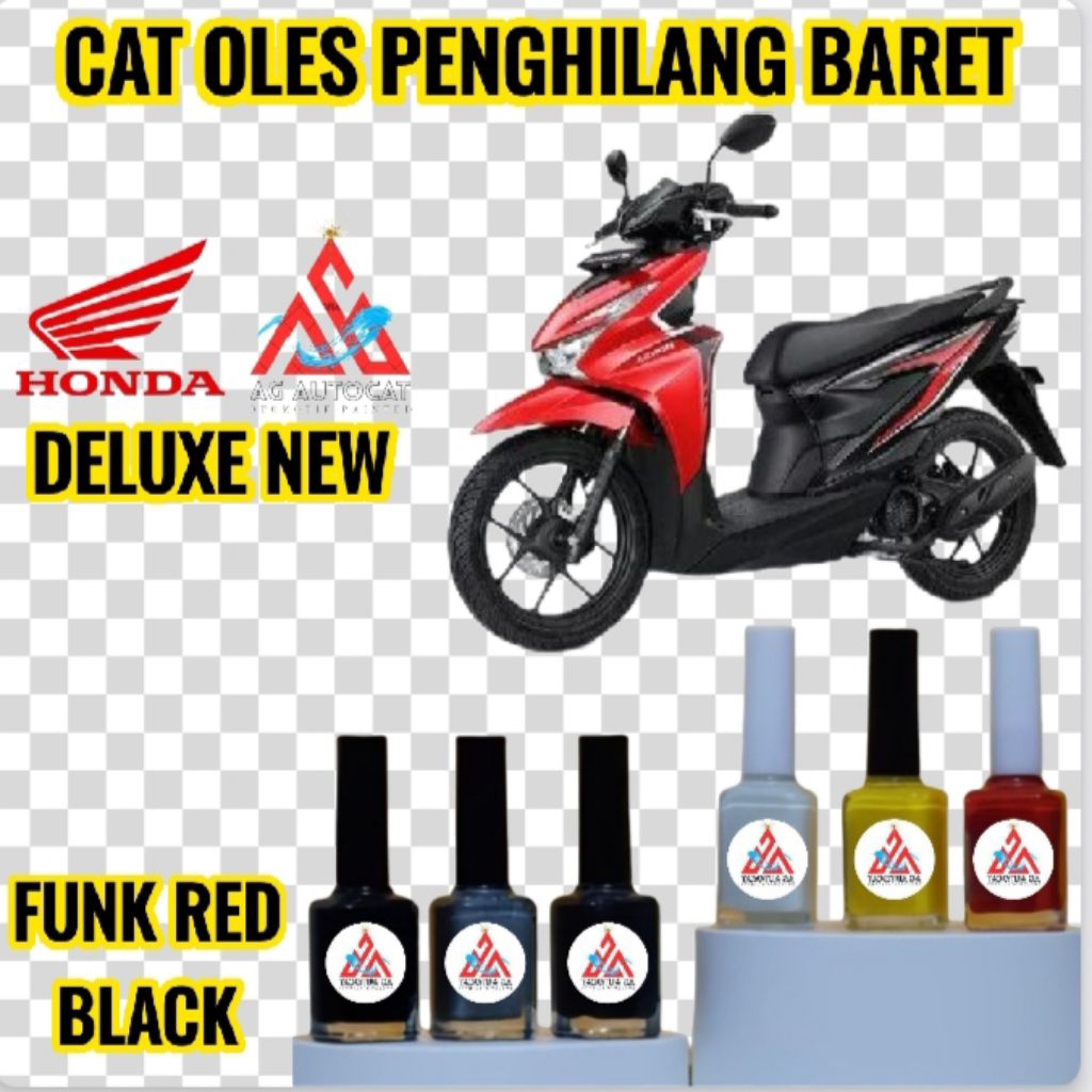 CAT OLES PENGHILANG BARET MOTOR HONDA BEAT DELUXE NEW MERAH/FUNK RED BLACK TERMURAH