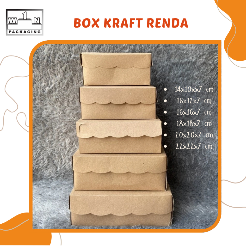 

Box Renda Putih / Kraft R5 | Kotak Snack Makanan Kue | Packaging Hampers Unik & Elegan