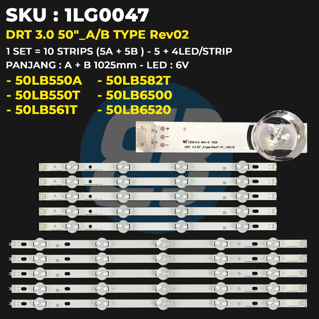 Backlight TV LG 50 Inch 50LB550A 50LB550T 50LB561T 50LB582T 50LB6500 50LB6520