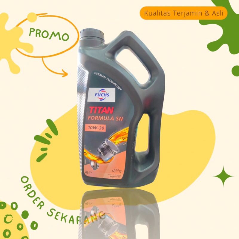 Fuchs Titan SAE 10w/30 10W-30 10W30 / Galon 4 liter / OLI TITAN / OLI FUCHS