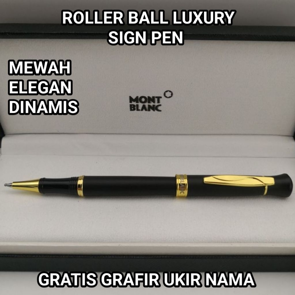 

Ballpoint Mewah Pulpen Branded Monblanc Roller Ball Sign Pen Gratis Grafir Nama Dan Box Exlusive