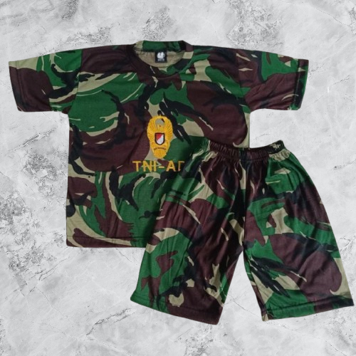 Setelan Kaos Anak Loreng Malpinas Tangan Pendek Bordir Ekapaksi TNI AD Baju Kids Army / Baju TNI Ana