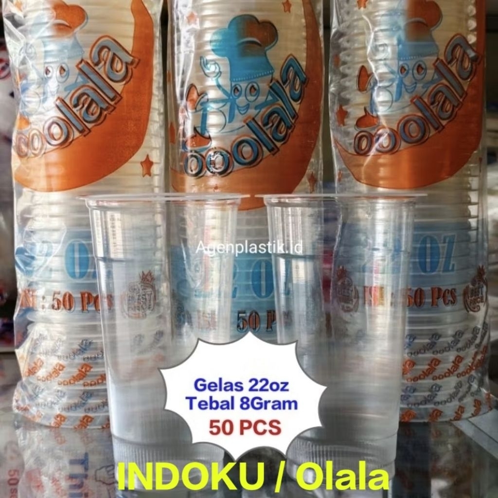 CUP 22 oz Gelas Bening 22oz isi 50 Tebal 8GR
