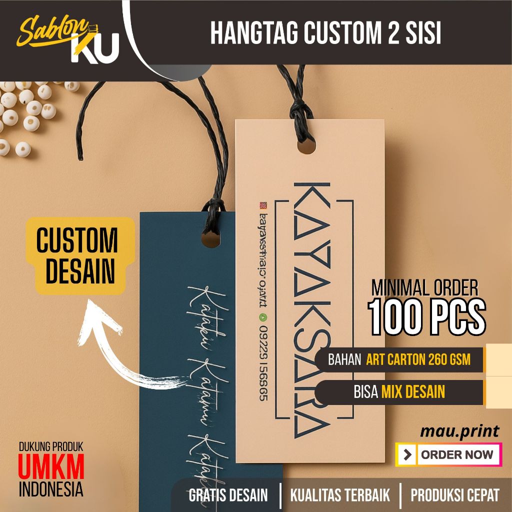 

Cetak Print hang tag hangtag label merek baju 2 sisi custom desain bentuk persegi untuk pakaian kaos murah