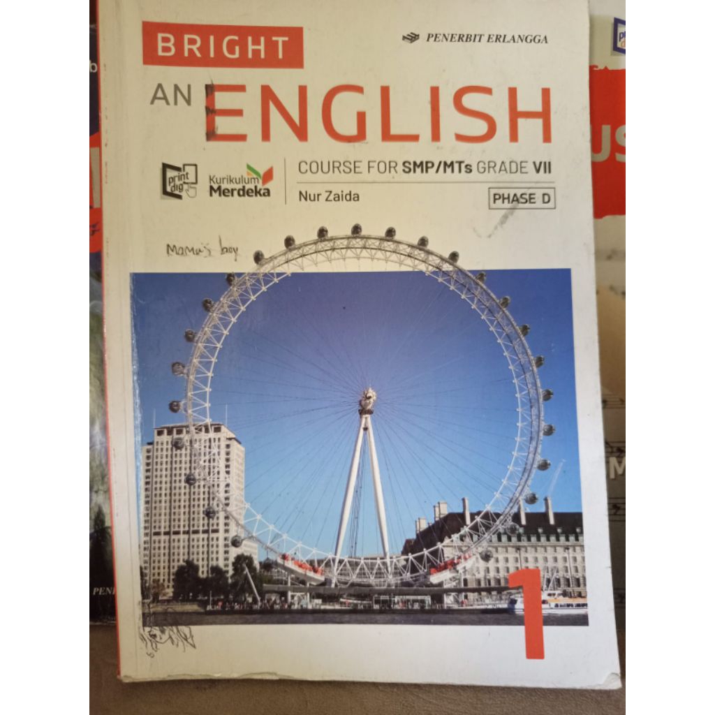 Buku Bahasa Inggris Kelas 7 SMP MTS Bekas Penerbit Erlangga