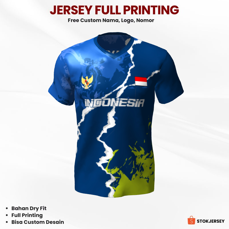Kaos Jersey Futsal Biru Motif Abstrak 252 - Jersey Custom Full Printing