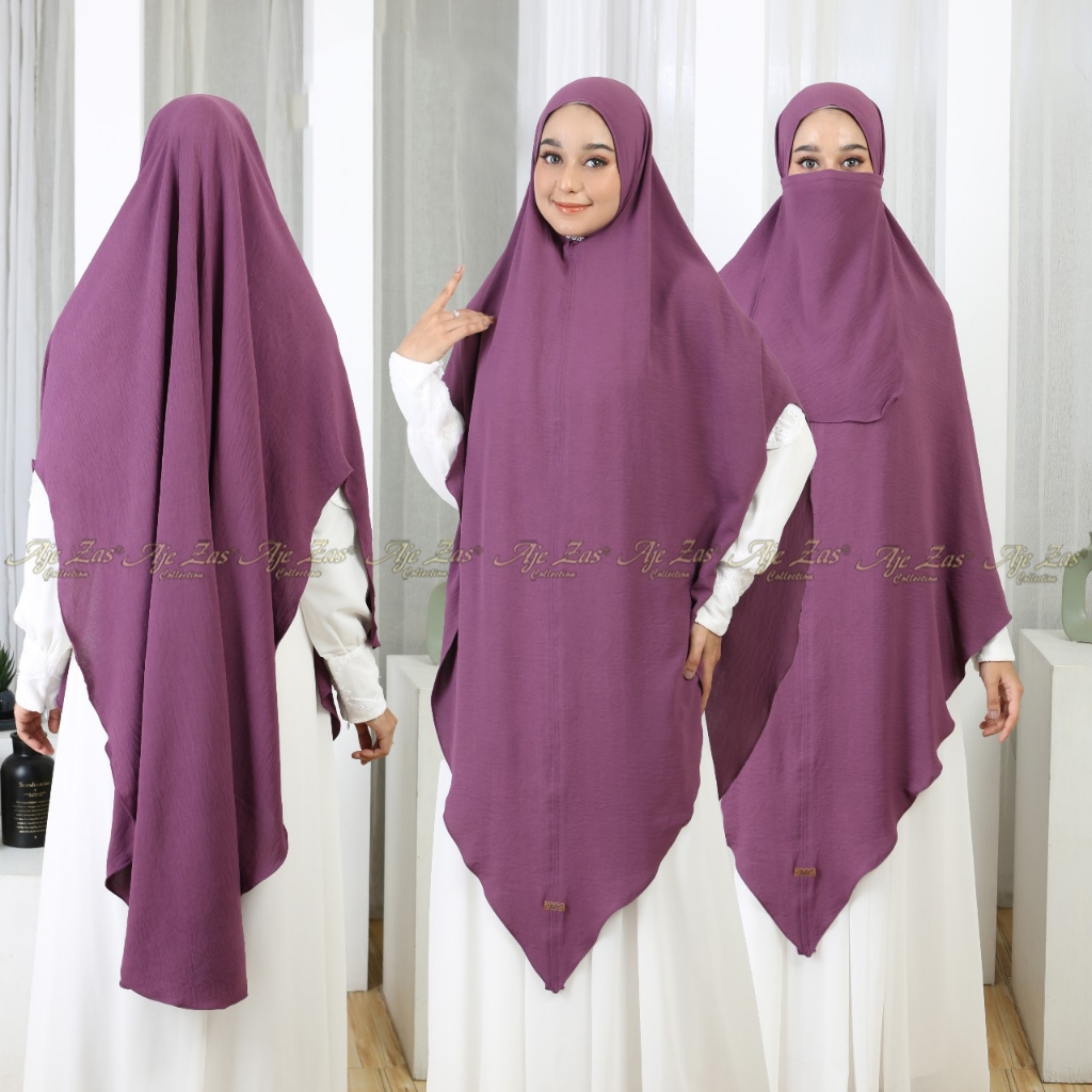 Khimar Hijab Instan Syari Kepala Non Pet Kode ISMI Bahan Kringkel Premium By Ory AjeZas Collection
