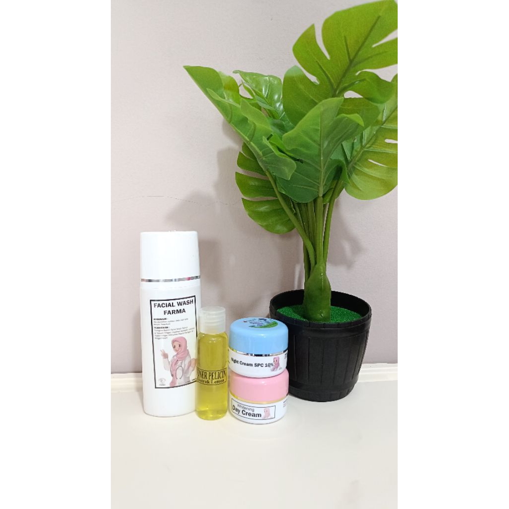 PAKET 4in FARMA SPC10 ( KRIM SIANG & MALAM, SABUN DAN TONER LEMON)