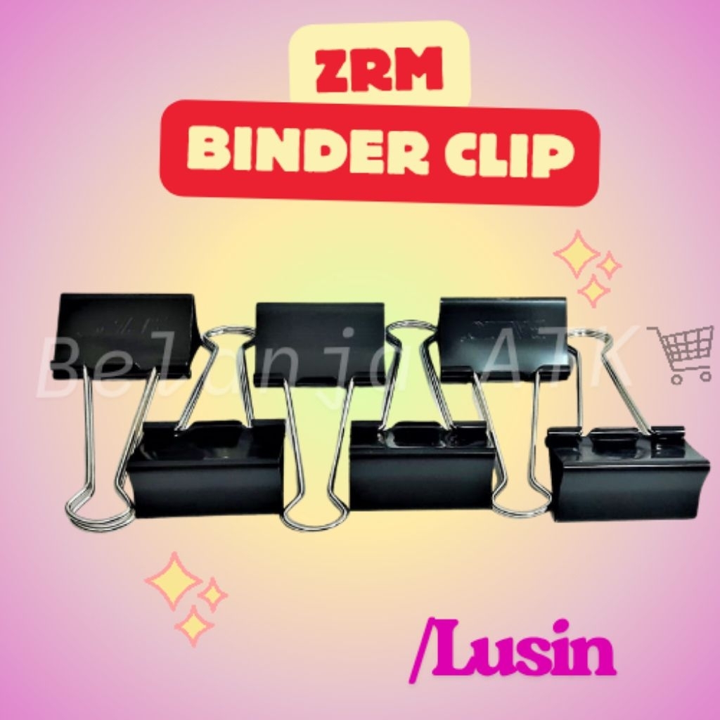 

[Per lusin] Binder Clip ZRM Penjepit Kertas 1 Lusin Isi 12 pcs No 280 Besar