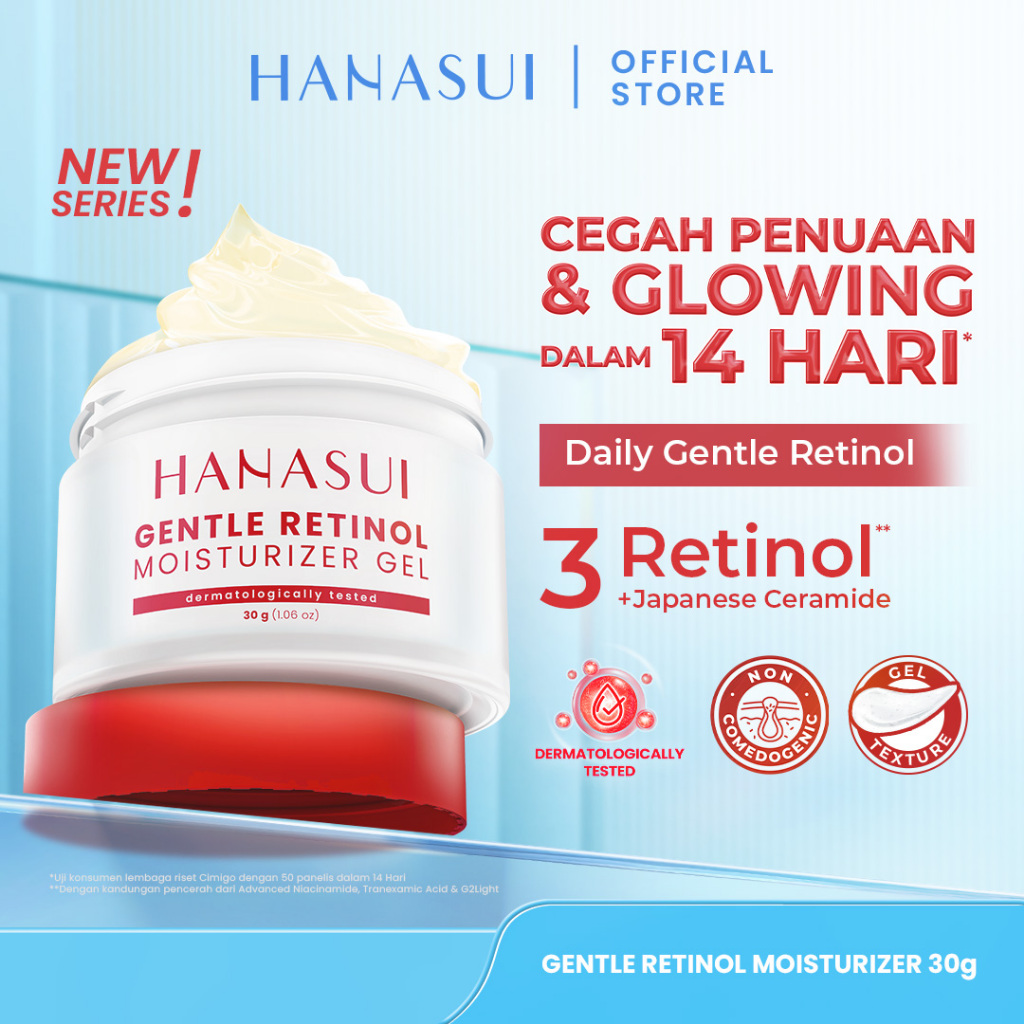 Hanasui Moisturizer Retinol 30g | New Varian Hanasui Retinol Serum Perawatan Wajah Flek Hitam