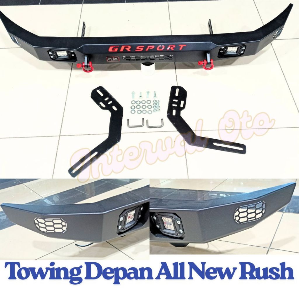 Towing Depan Mobil Rush 2018-2023 Tanduk Pengaman Bumper GR Sport Custom Emboss