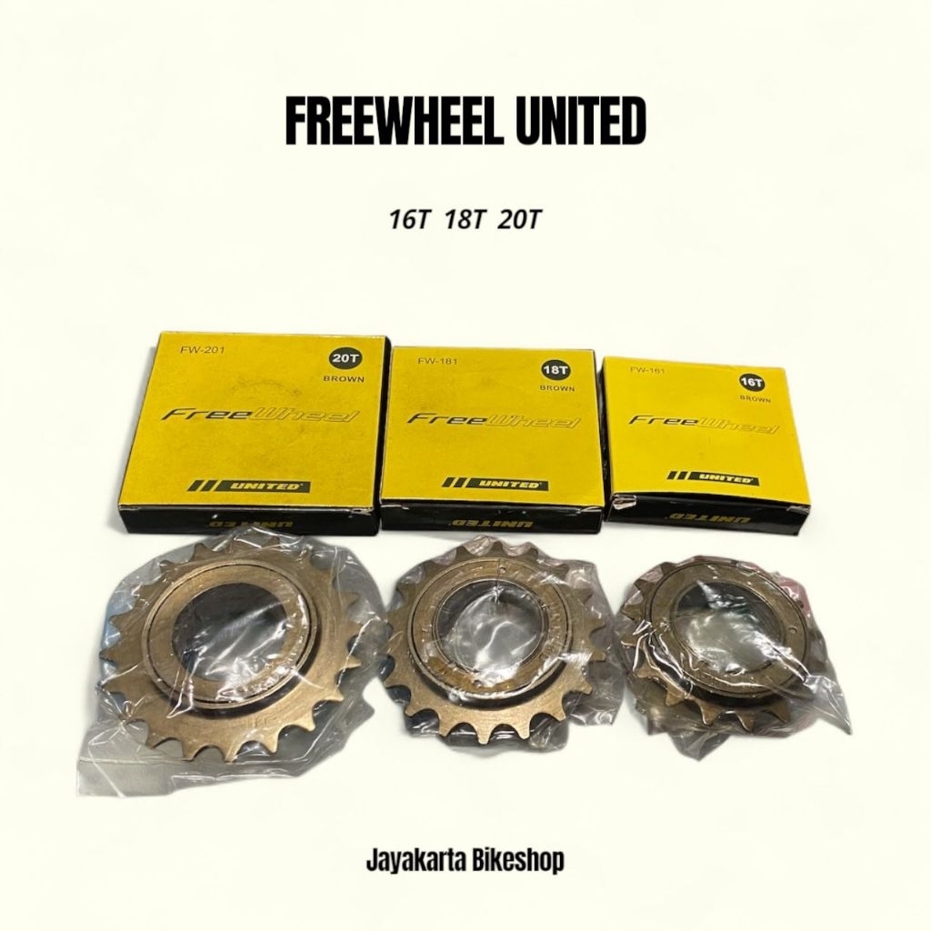 FREEWHEEL SEPEDA UNITED 16T | 18T | 20T | FIXIE BMX MTB CITYBIKE ORIGINAL BARU