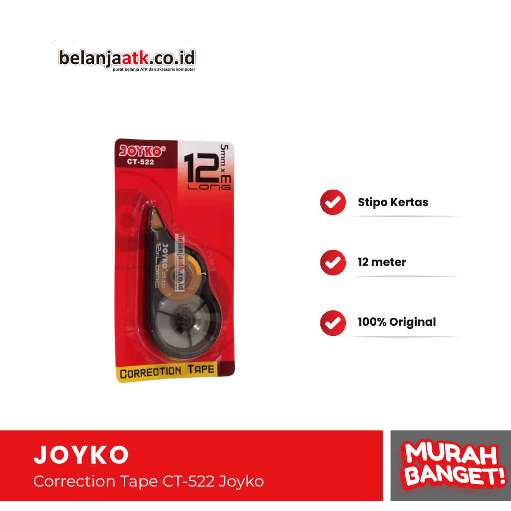 

Correction Tape CT-522 Joyko / Stipo Kertas