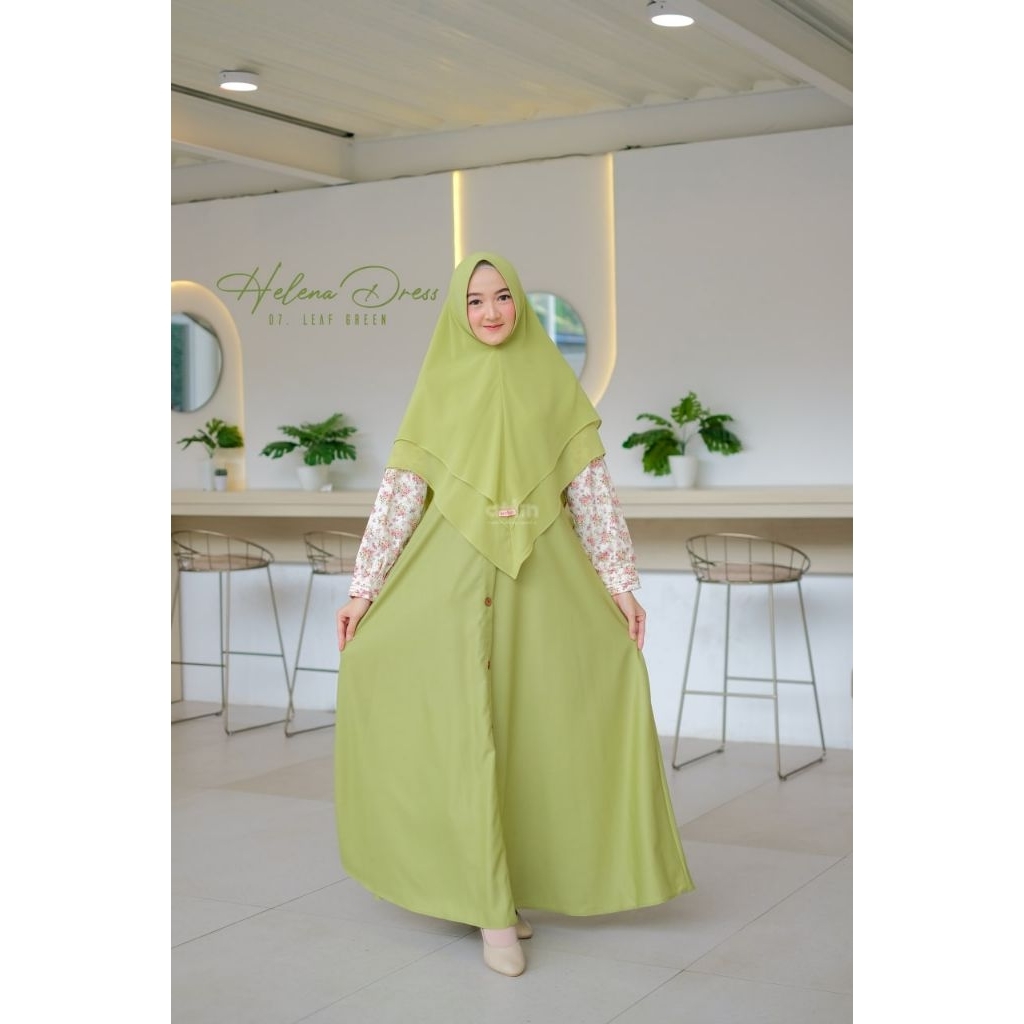 Helena Dress by Attin Gamis Muslimah Terbaru Toyobo Simpel Kasual Jumbo
