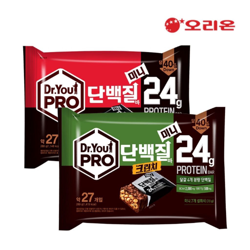 

(PO KOREA) ORION DR. YOU PRO PROTEIN BAR MINI (280g) + CRUNCH MINI (280g) - ORIGINAL KOREA