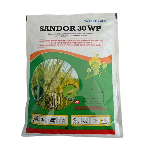 SANDOR 30WP IMIDAKLOPRID  100 gr Insektisida Untuk Wereng Thrips Kutu Padi Cabai / Imidakloprid