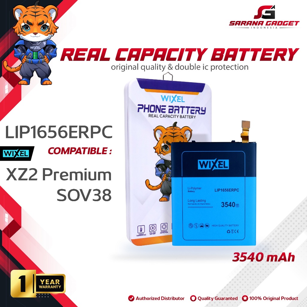 WIXEL Baterai Sony Xperia XZ2 PREMIUM AU SOV38 LIP1656ERPC Double Power Real Capacity Batre Batrai B