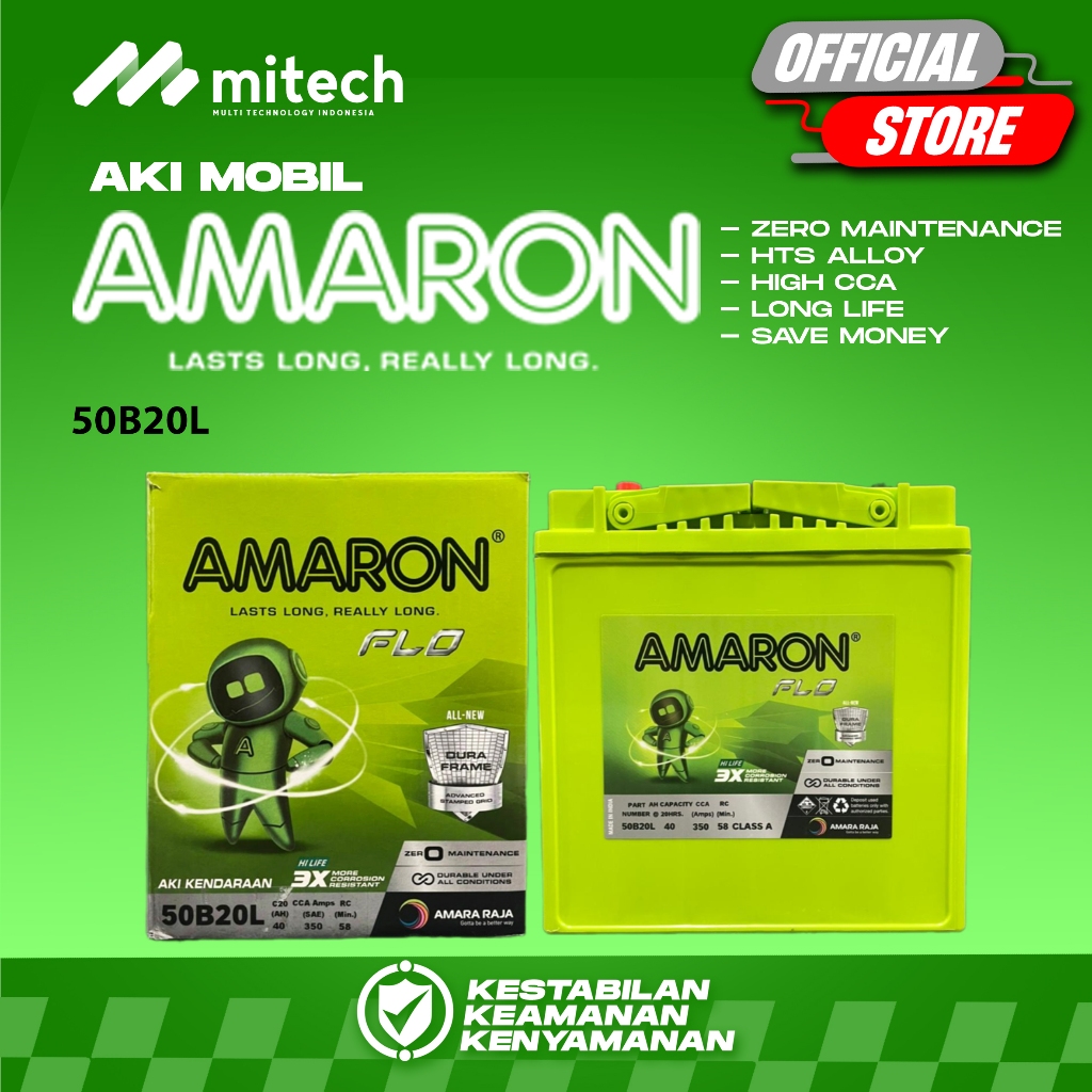 Amaron Hi Life Flo Aki Kering Mobil Daihatsu Rocky NS40ZL / 50B20L 12V / 40Ah