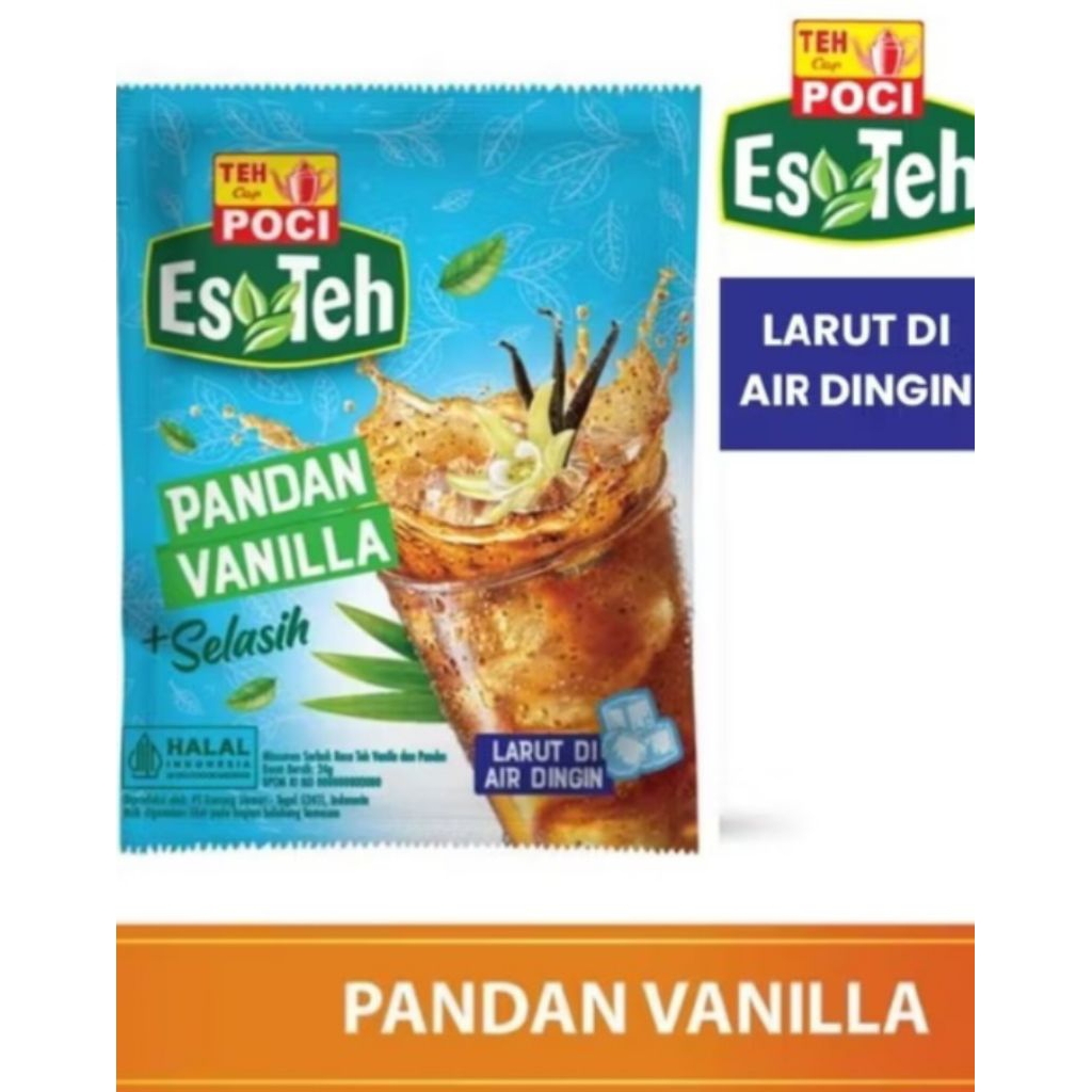 Teh Poci Pandan Vanilla Sachet Es Teh Ice Tea Pandan Vanilla