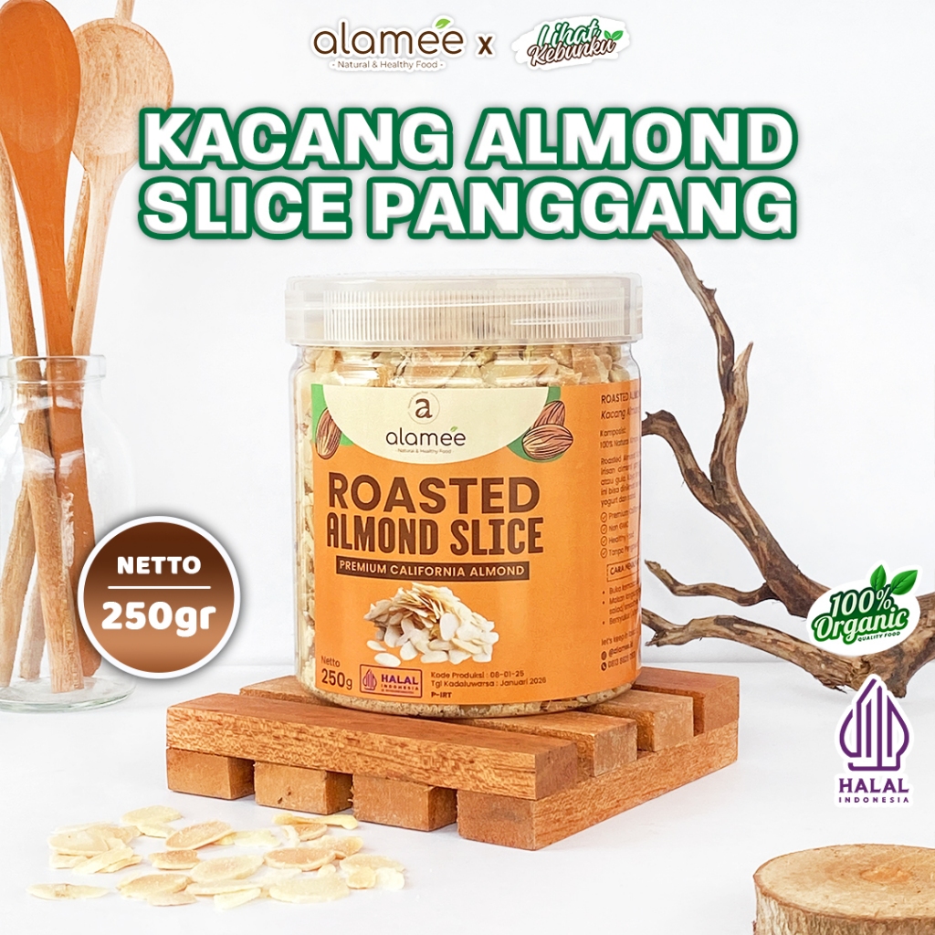 

ALAMEE Kacang Almond Panggang Slice Roasted Almon Iris Topping Toping 250gr LIHAT KEBUNKU