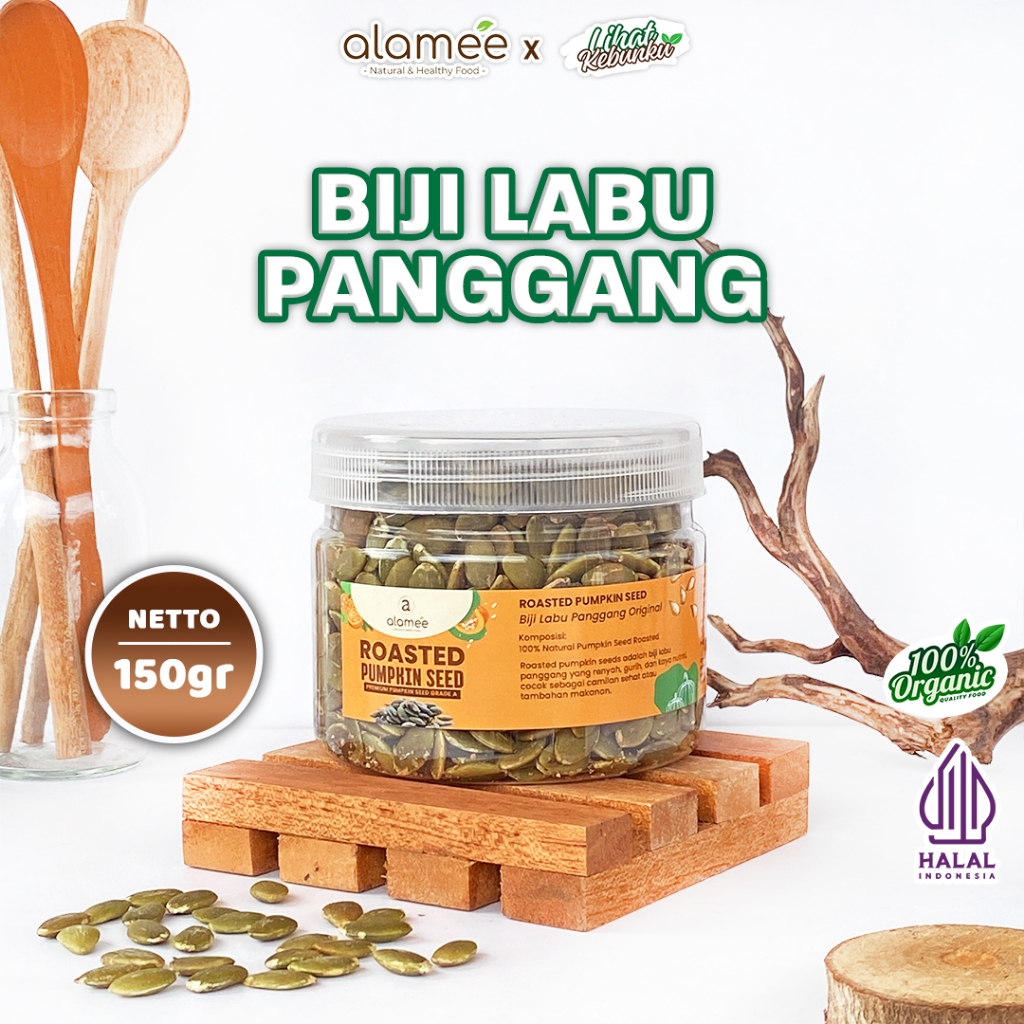 

ALAMEE Roasted Pumpkin Seed Biji Labu Panggang Matang Siap Makan Natural 150gr LIHAT KEBUNKU