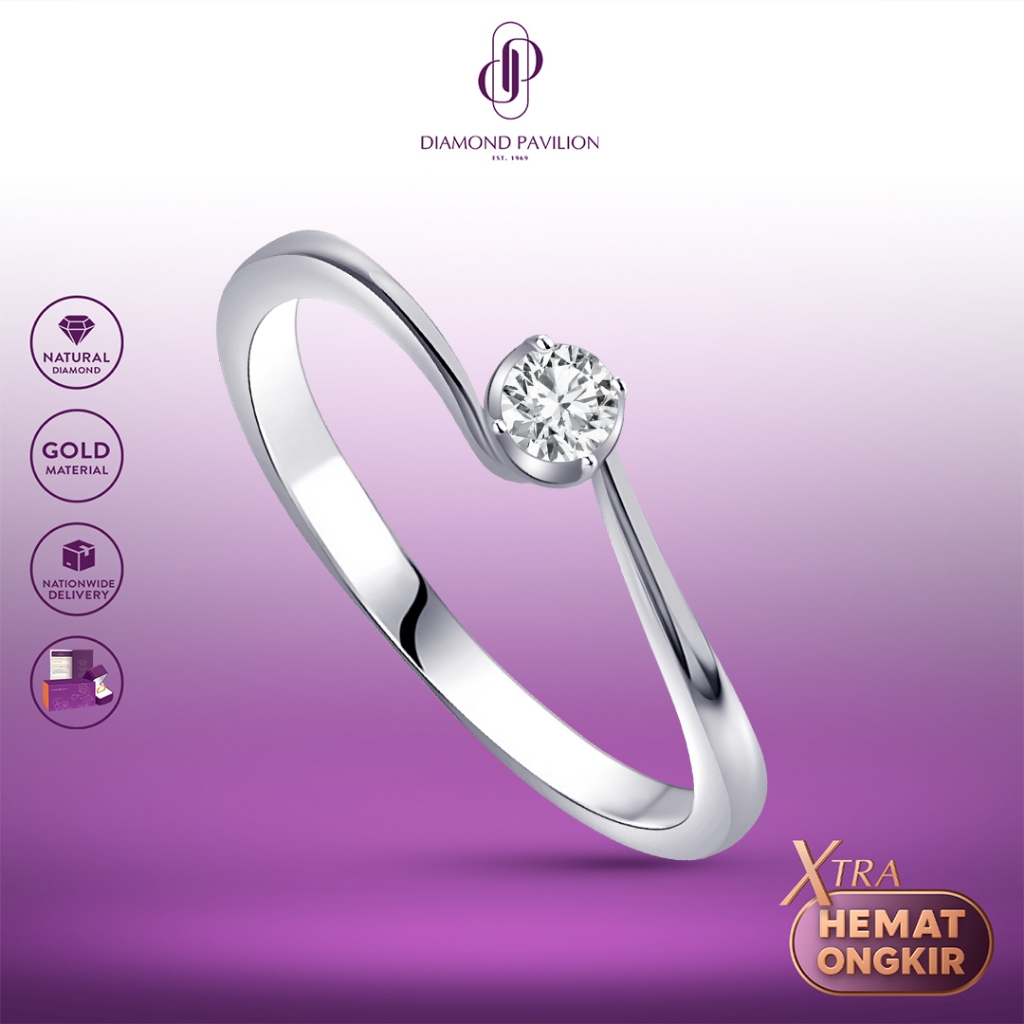 Diamond Pavilion Cincin Emas Batu Berlian Eterna Solitaire