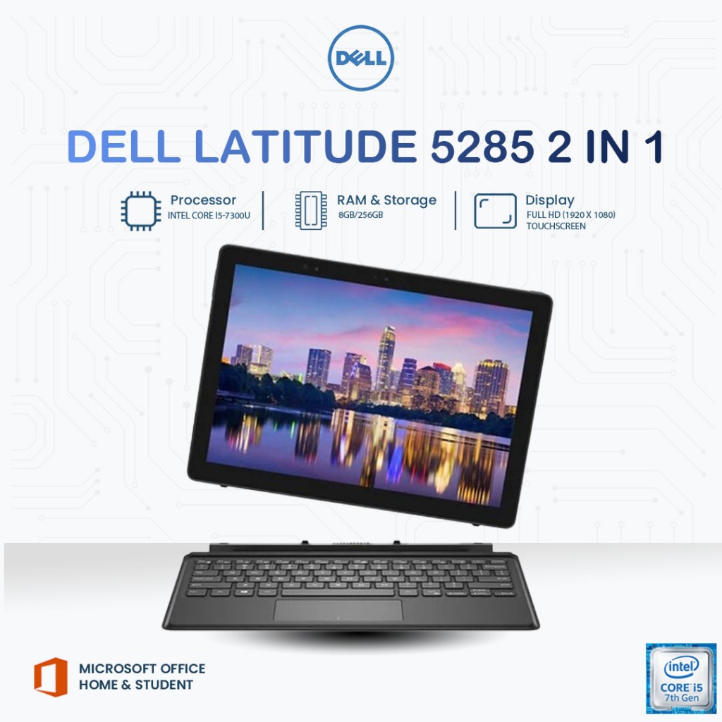 Dell Latitude 5285 2-in-1 | Intel Core i5-7300U | RAM 8GB | SSD 256GB | 12.3” Full HD Touchscreen | 
