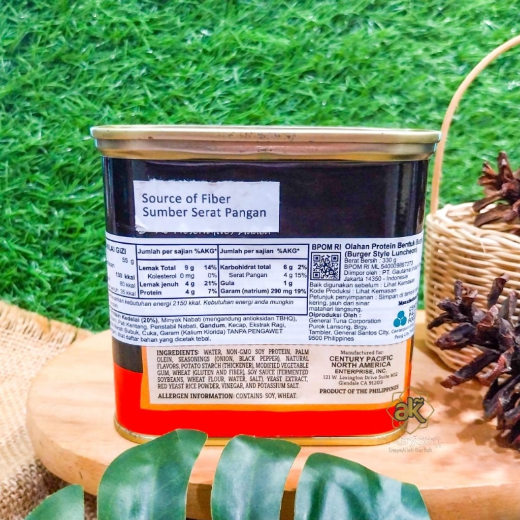 

DAGING VEGAN UN MEAT Protein Olahan Lucheon Burger Unmeat 330gr HALAL