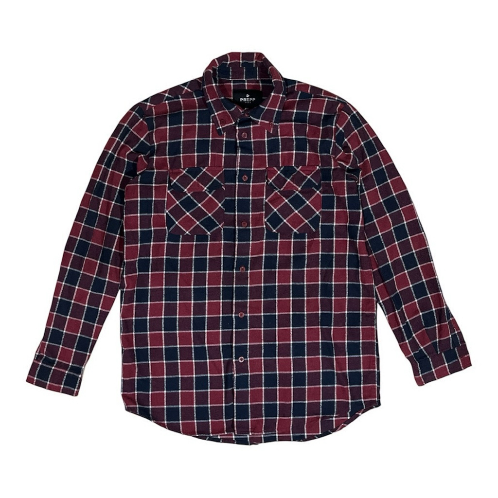 Preloved Preppstudio Ultimate Double Pocket Flannel Crimson Navy - Size L
