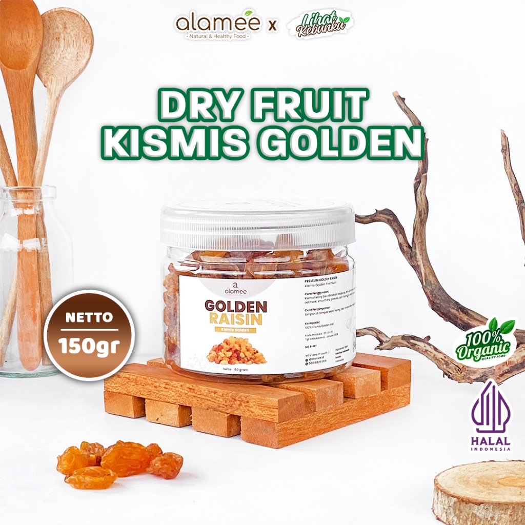 

ALAMEE Kismis Arab Golden Raisin Cemilan Buah Drief Fruit Manis Kuning Emas 150gr LIHAT KEBUNKU