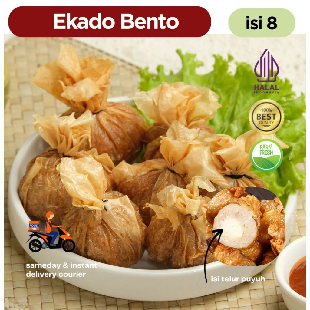 

Ekado Bento Homemade Frozen Halal Isi 8 ( dengan telur puyuh )