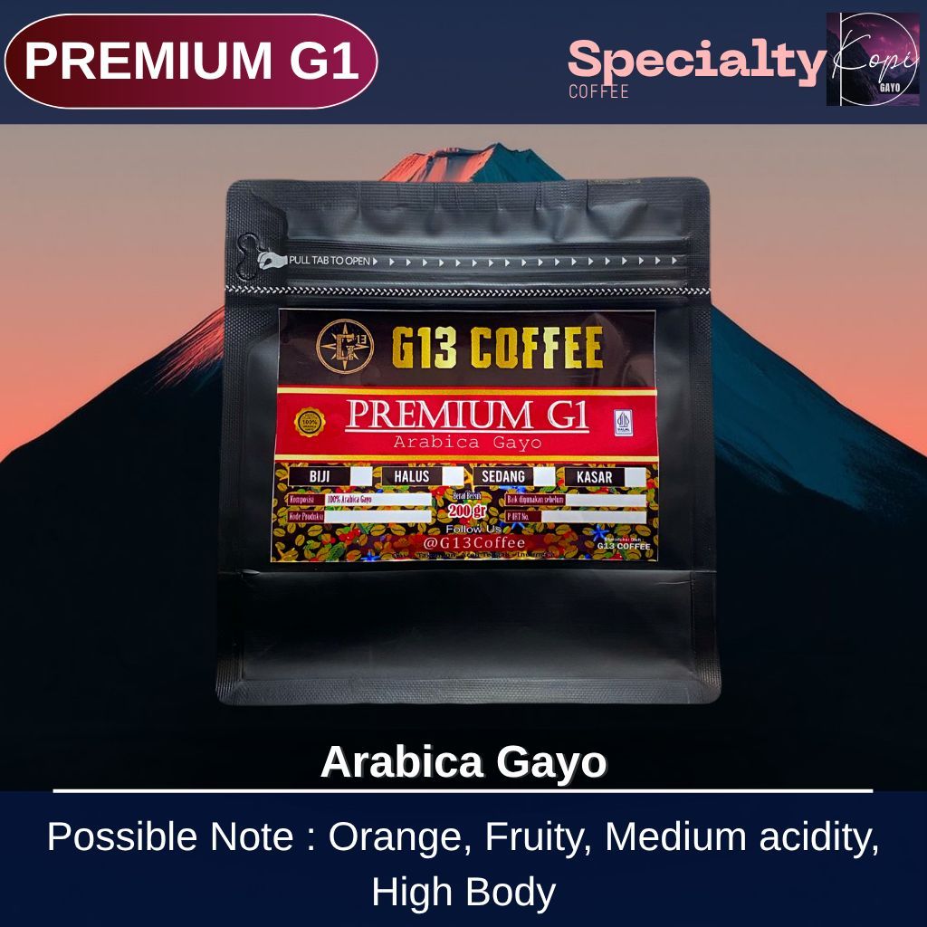 

Kopi Gayo Arabica Premium G1 Semi Wash Wet Hull Arabica Aceh Roasted Bean (Biji/Bubuk) Premium Rasa Enak