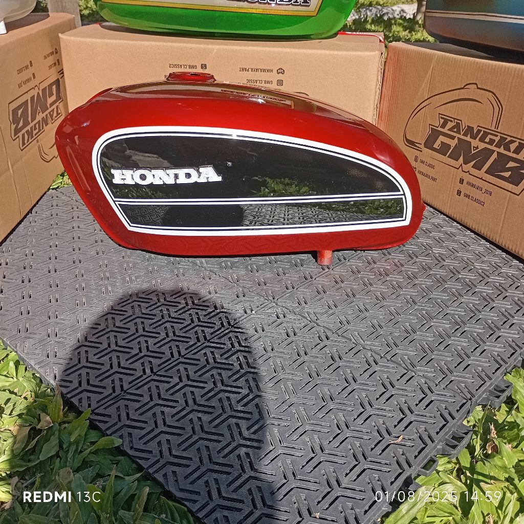 Tangki CB 100 CB 125 Merah standart list putih